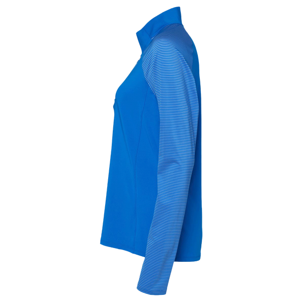 Adidas Women's Ultimate365 Lightweight Raglan Quarter-Zip Pullover, Glory Blue, Left Sleeve view