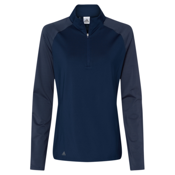 Adidas Women's Ultimate365 Lightweight Raglan Quarter-Zip Pullover, Team Navy Blue, Front view