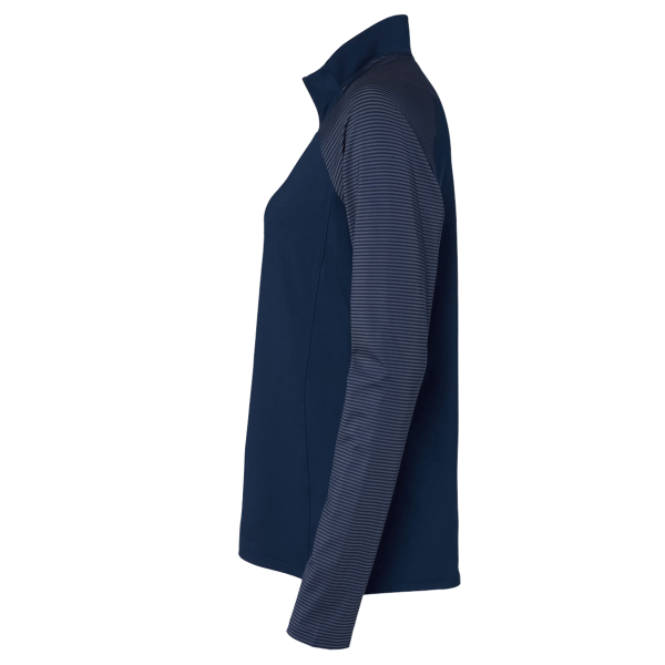 Adidas Women's Ultimate365 Lightweight Raglan Quarter-Zip Pullover, Team Navy Blue, Left Sleeve view