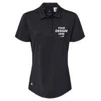 Adidas Women's Ultimate365 Solid Polo, Black, Front view, Mockup