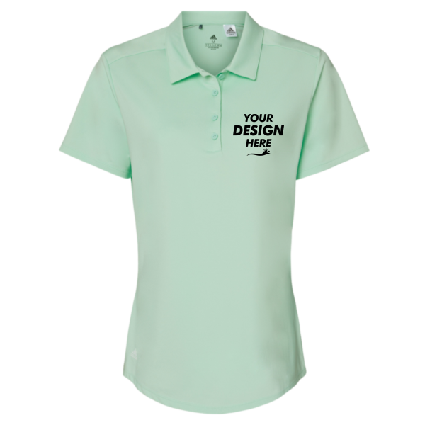 Adidas Women's Ultimate365 Solid Polo, Clear Mint, Front view, Mockup