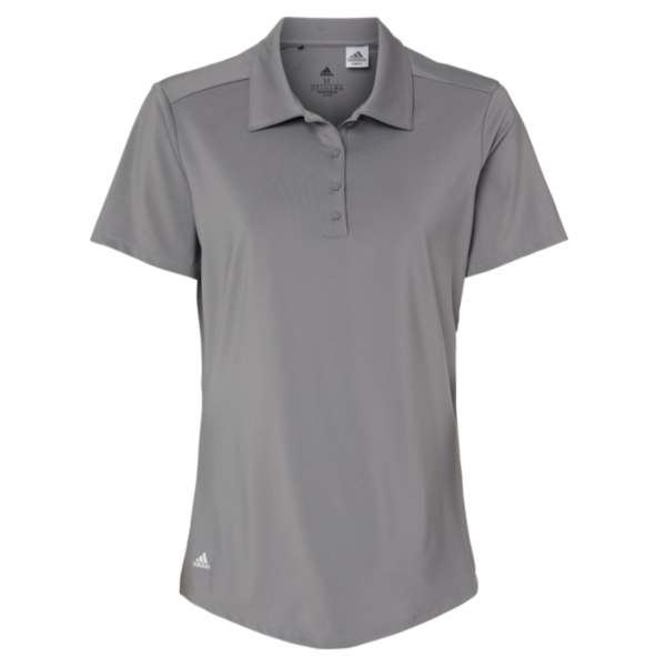 Adidas Women's Ultimate365 Solid Polo, Grey Three, Front view
