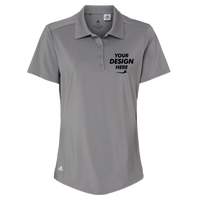 Adidas Women's Ultimate365 Solid Polo, Grey Three, Front view, Mockup