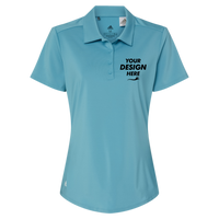 Adidas Women's Ultimate365 Solid Polo, Hazy Blue, Front view, Mockup
