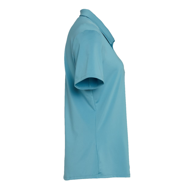 Adidas Women's Ultimate365 Solid Polo, Hazy Blue, Right Sleeve view