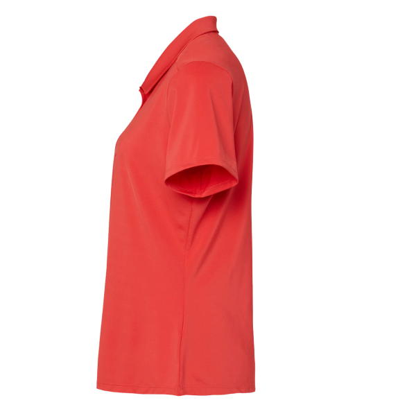 Adidas Women's Ultimate365 Solid Polo, Real Coral, Left Sleeve view