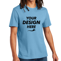 AllMade Unisex Heavyweight Recycled Cotton Tee, Arctic Blue, Front view, Mockup
