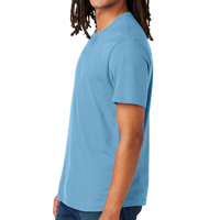 AllMade Unisex Heavyweight Recycled Cotton Tee, Arctic Blue, Left Sleeve view