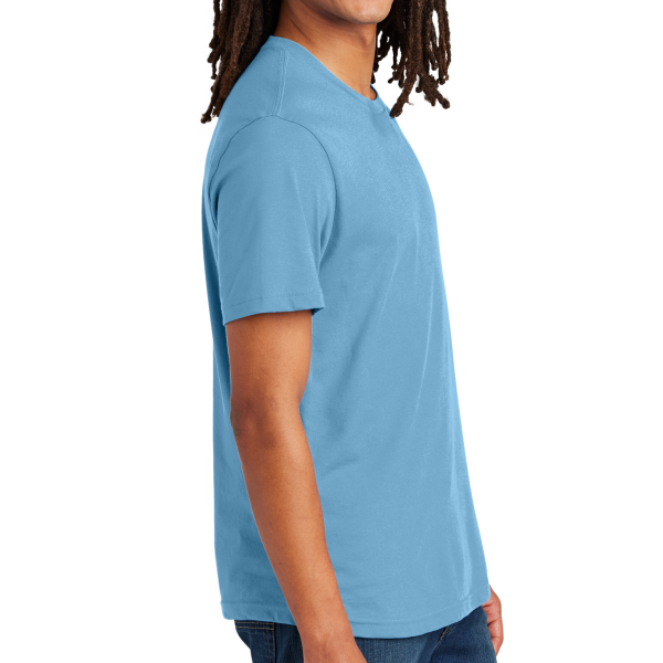 AllMade Unisex Heavyweight Recycled Cotton Tee, Arctic Blue, Right Sleeve view