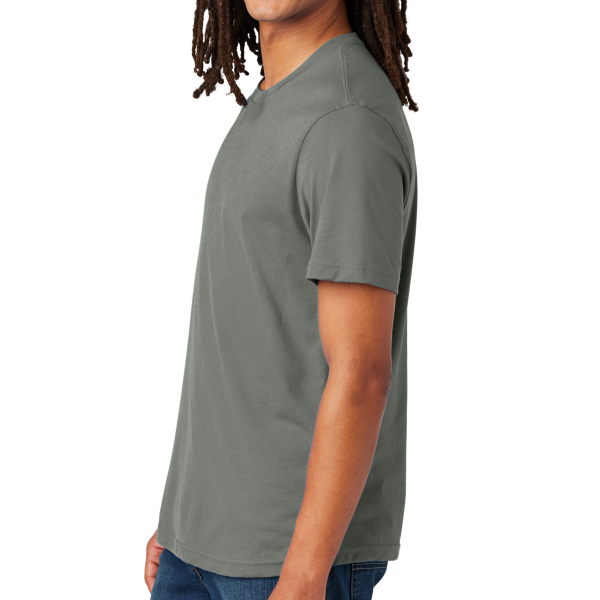 AllMade Unisex Heavyweight Recycled Cotton Tee, Ash Grey, Left Sleeve view