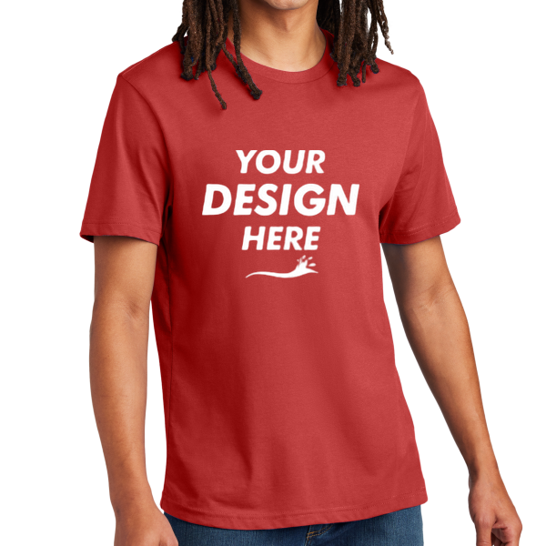 AllMade Unisex Heavyweight Recycled Cotton Tee, Beet Red, Front view, Mockup