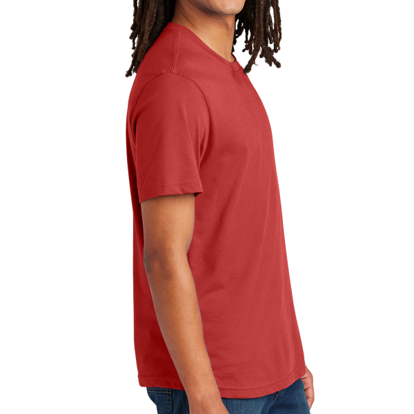 AllMade Unisex Heavyweight Recycled Cotton Tee, Beet Red, Right Sleeve view