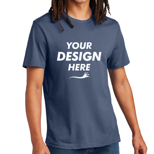 AllMade Unisex Heavyweight Recycled Cotton Tee, Night Sky Navy, Front view, Mockup