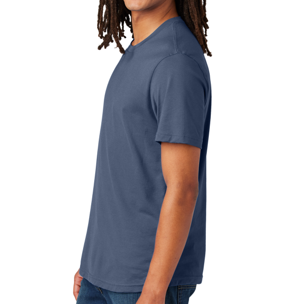 AllMade Unisex Heavyweight Recycled Cotton Tee, Night Sky Navy, Left Sleeve view