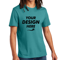 AllMade Unisex Heavyweight Recycled Cotton Tee, Oceanic Teal, Front view, Mockup