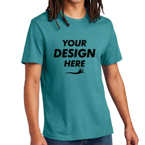 AllMade Unisex Heavyweight Recycled Cotton Tee, Oceanic Teal, Front view, Mockup