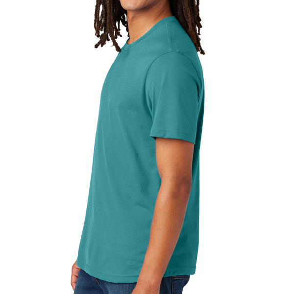 AllMade Unisex Heavyweight Recycled Cotton Tee, Oceanic Teal, Left Sleeve view