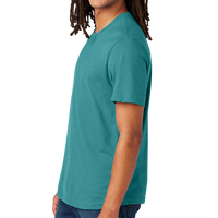 AllMade Unisex Heavyweight Recycled Cotton Tee, Oceanic Teal, Left Sleeve view