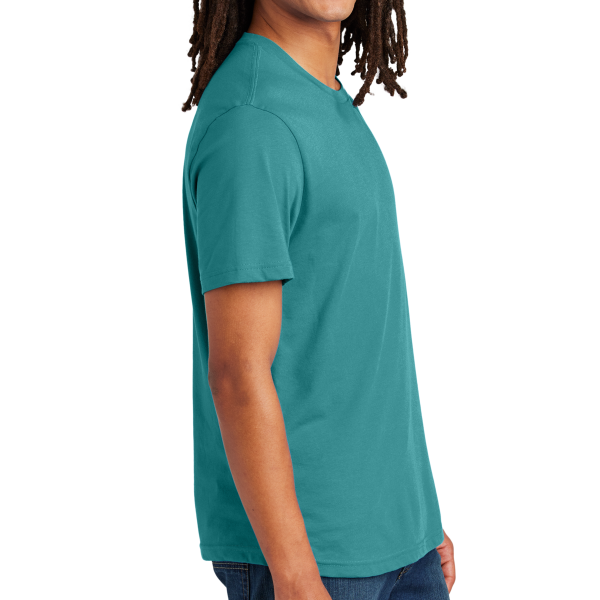 AllMade Unisex Heavyweight Recycled Cotton Tee, Oceanic Teal, Right Sleeve view