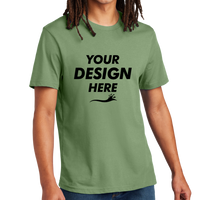 AllMade Unisex Heavyweight Recycled Cotton Tee, Olive You Green, Front view, Mockup