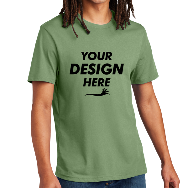 AllMade Unisex Heavyweight Recycled Cotton Tee, Olive You Green, Front view, Mockup