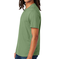 AllMade Unisex Heavyweight Recycled Cotton Tee, Olive You Green, Left Sleeve view