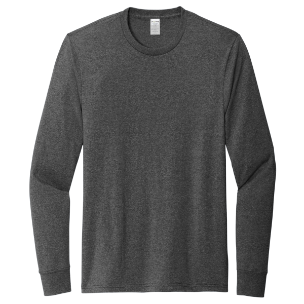 AllMade Unisex Long Sleeve Recycled Blend Tee, Reloaded Charcoal Heather, Front view