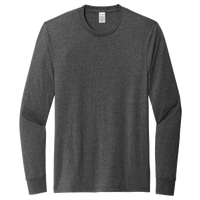 AllMade Unisex Long Sleeve Recycled Blend Tee, Reloaded Charcoal Heather, Front view