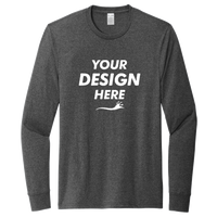 AllMade Unisex Long Sleeve Recycled Blend Tee, Reloaded Charcoal Heather, Front view, Mockup