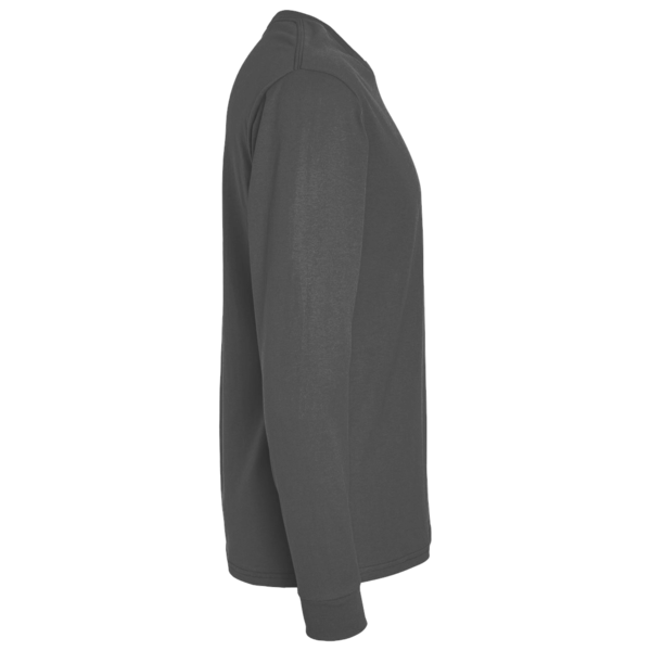 AllMade Unisex Long Sleeve Recycled Blend Tee, Reloaded Charcoal Heather, Right Sleeve view