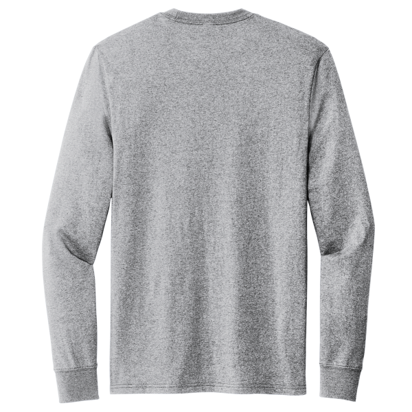 AllMade Unisex Long Sleeve Recycled Blend Tee, Remade Gray Heather, Back view