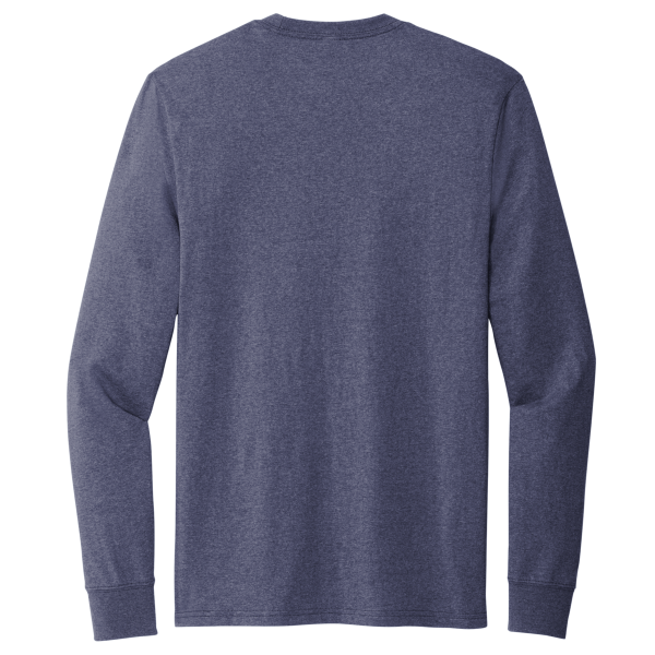 AllMade Unisex Long Sleeve Recycled Blend Tee, Salvaged Navy Heather, Back view