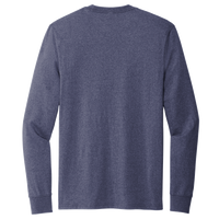 AllMade Unisex Long Sleeve Recycled Blend Tee, Salvaged Navy Heather, Back view