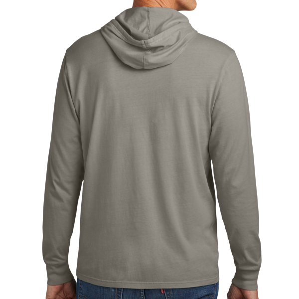 AllMade Unisex Mineral Dye Organic Cotton Hoodie Tee, Driftwood Grey, Back view