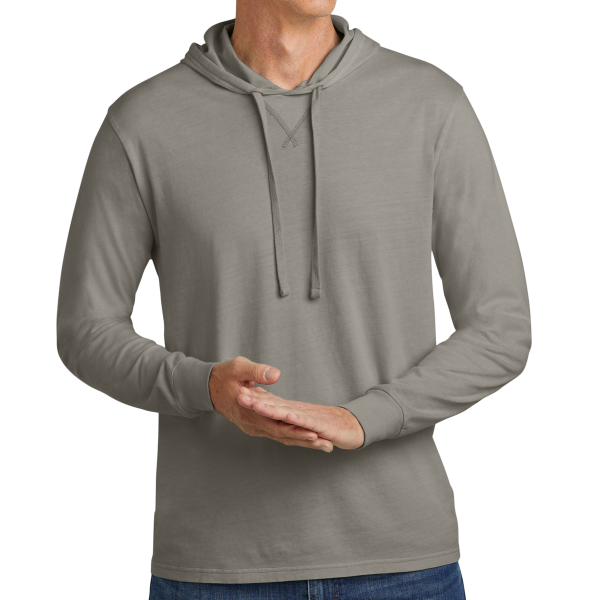 AllMade Unisex Mineral Dye Organic Cotton Hoodie Tee, Driftwood Grey, Front view