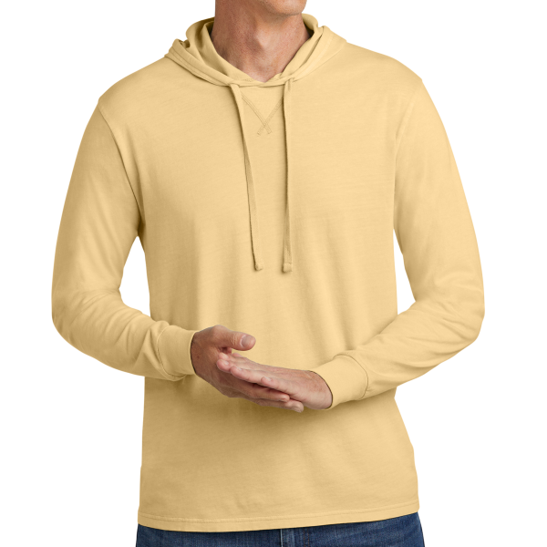 AllMade Unisex Mineral Dye Organic Cotton Hoodie Tee, Golden Wheat, Front view