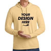 AllMade Unisex Mineral Dye Organic Cotton Hoodie Tee, Golden Wheat, Front view, Mockup