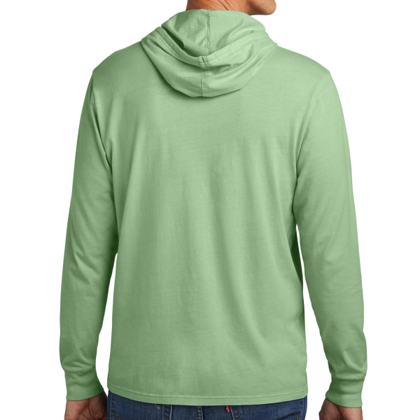 AllMade Unisex Mineral Dye Organic Cotton Hoodie Tee, Lichen Green, Back view