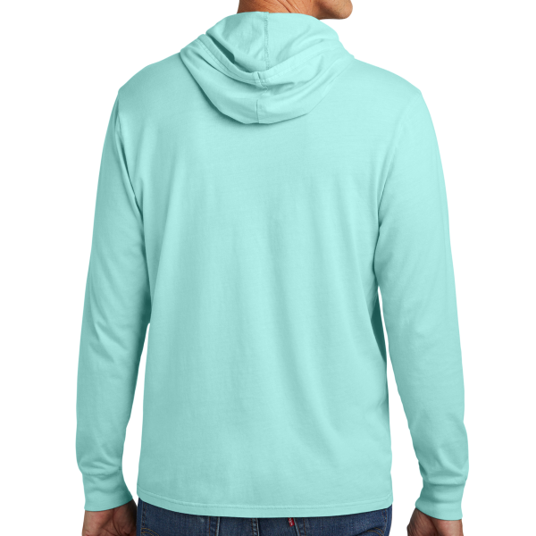 AllMade Unisex Mineral Dye Organic Cotton Hoodie Tee, Saltwater Blue, Back view