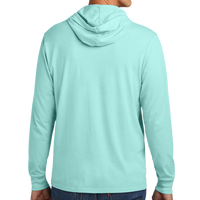 AllMade Unisex Mineral Dye Organic Cotton Hoodie Tee, Saltwater Blue, Back view