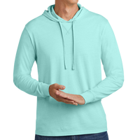 AllMade Unisex Mineral Dye Organic Cotton Hoodie Tee, Saltwater Blue, Front view