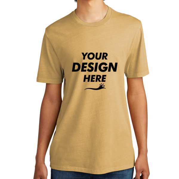 AllMade Unisex Mineral Dye Organic Cotton Tee, Golden Wheat, Front view, Mockup