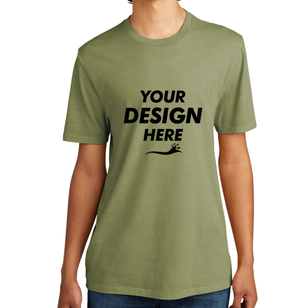 AllMade Unisex Mineral Dye Organic Cotton Tee, Lichen Green, Front view, Mockup