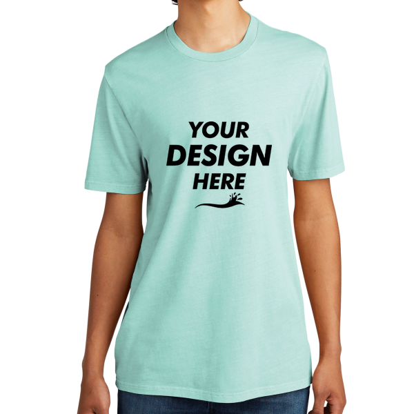 AllMade Unisex Mineral Dye Organic Cotton Tee, Saltwater Blue, Front view, Mockup