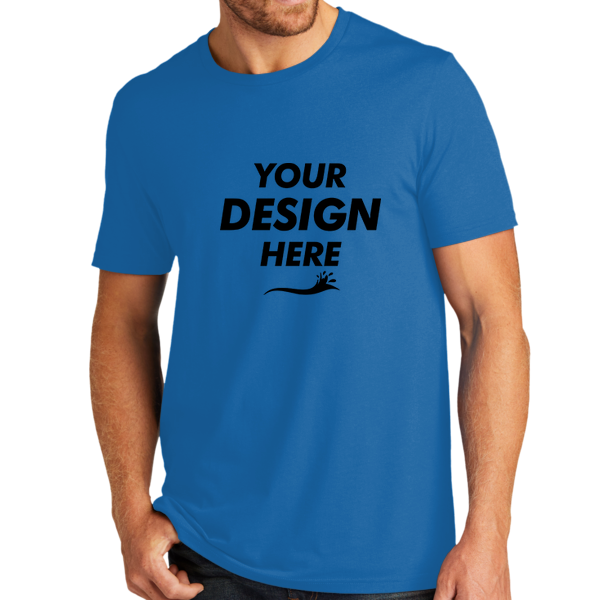 AllMade Unisex Organic Cotton Tee, Beacon Blue, Front view, Mockup