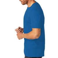 AllMade Unisex Organic Cotton Tee, Beacon Blue, Left Sleeve view