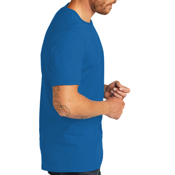 AllMade Unisex Organic Cotton Tee, Beacon Blue, Right Sleeve view