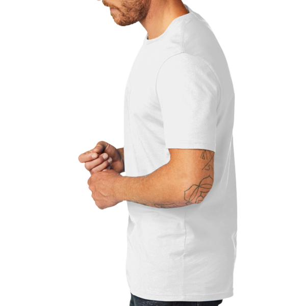 AllMade Unisex Organic Cotton Tee, Bright White, Left Sleeve view