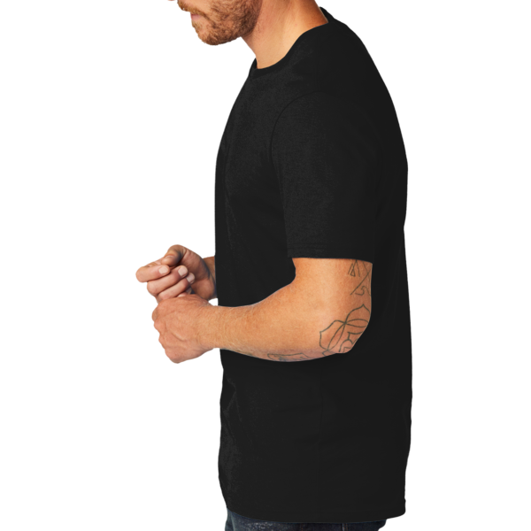AllMade Unisex Organic Cotton Tee, Deep Black, Left Sleeve view