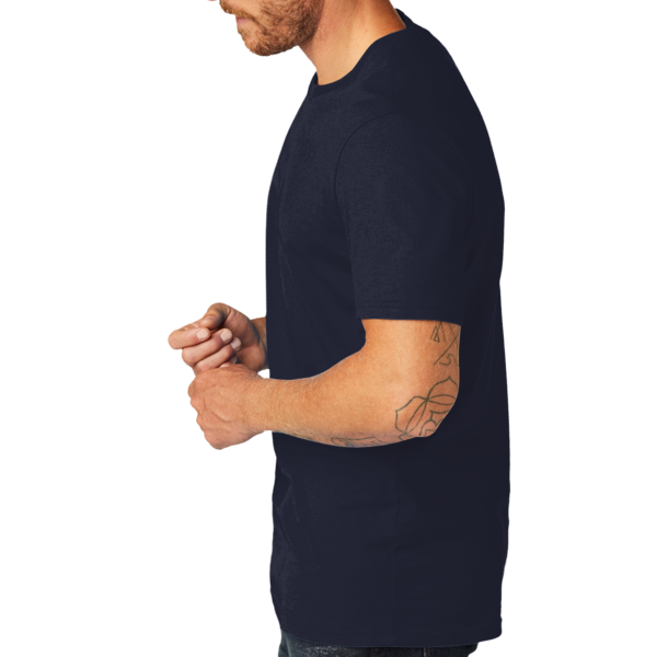 AllMade Unisex Organic Cotton Tee, Night Sky Navy, Left Sleeve view